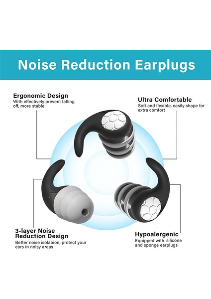 Uyumak Için 6 Çift Su Geçirmez Kulak Tıkacı, Uyumak Için Gürültü Önleyici Kulak Tıkacı Yüzme Çalışma Seyahat S (Yurt Dışından) modelleri