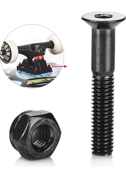 16 Takım 1 Inç Kaykay Montaj Donanımı Vidalar Cıvata Kaykay Donanım Vidaları Kaykay Parçaları (Yurt Dışından) fırsatları
