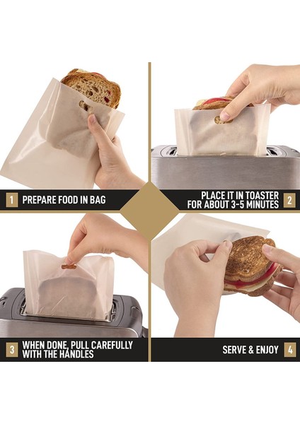 Izgara Peynirli Sandviçler Için 8 Paket Tekrar Kullanılabilir Tost Poşeti - Yapışmaz Izgara Peynirli Tost Poşeti Tekrar Kullanılabilir (Yurt Dışından) fırsatları