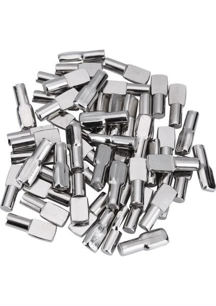 5mm Dolap Raf Desteği Mandal Kaşık Şekli Metal Raf Pimleri Raflar Için, 100 Adet Gümüş Renk (Yurt Dışından)