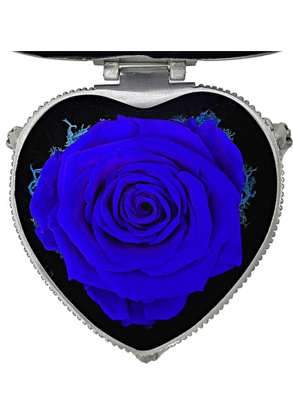Ebedi Gül Kalp Şeklinde Metal Mücevher Kutusu Anneler Günü Sevgililer Günü Yıldönümü Mükemmel Hediye, Mavi (Yurt Dışından) fiyatları