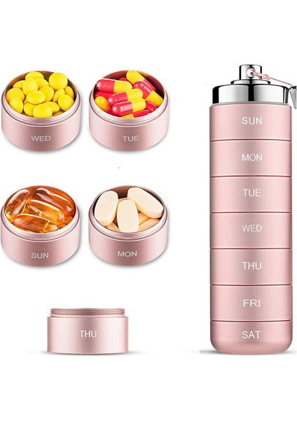 Metal Hap Düzenleyici Haftalık, Istiflenebilir Su Geçirmez Seyahat Hap Kutusu (Yurt Dışından) fırsatları