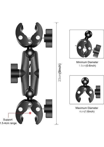 Motosiklet Dualheads Yengeç Kelepçe Eylem Kamera Gidon Gopro Spor Aksiyon Kameraları Için Sabit Montaj (Yurt Dışından) modelleri