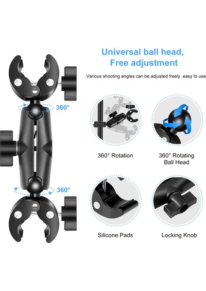 Motosiklet Dualheads Yengeç Kelepçe Eylem Kamera Gidon Gopro Spor Aksiyon Kameraları Için Sabit Montaj (Yurt Dışından) indirimleri