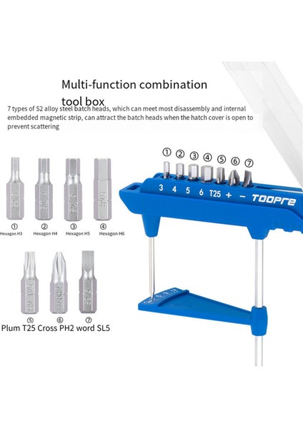 Toopre 3-12NM Tork Anahtarı 3/4/5/6mm T25 Bisiklet Tamir Aletleri Anahtarı Bisiklet Bakım Anahtarı Altıgen Anahtar Takım Seti Mavi (Yurt Dışından) indirimleri