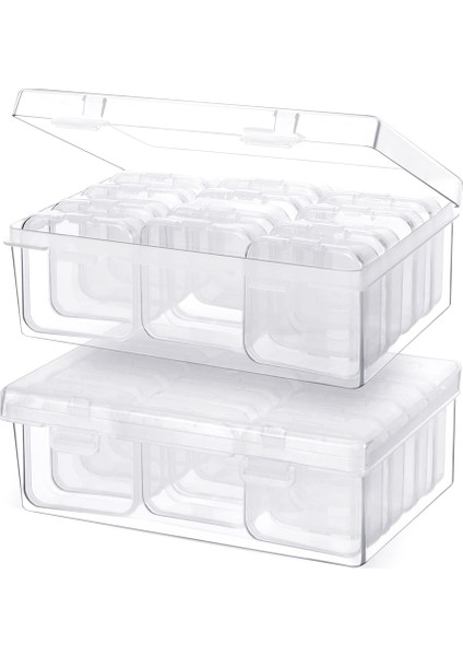 24 Adet Küçük Boncuk Organizatör Plastik Saklama Kapları Temizle Saklama Kutusu Zanaat Konteynerleri 2 Adet Menteşeli Kapaklı Zanaat Kılıfları (Yurt Dışından)