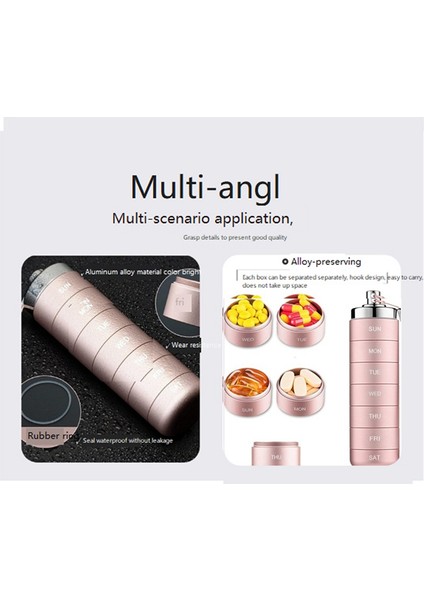 Metal Hap Düzenleyici Haftalık, Istiflenebilir Su Geçirmez Seyahat Hap Kutusu (Yurt Dışından) indirimleri