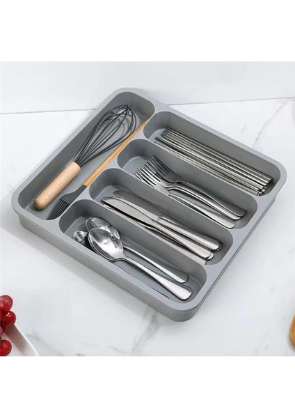 Çekmece Için Plastik Çatal Bıçak Tepsisi, Mutfak Için Alet Çatal Bıçak Takımı Sofra Takımı Düzenleyici, Standart Çekmeceye Uygun, 5 Bölmeli (Yurt Dışından) fiyatları