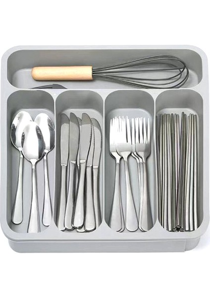 Çekmece Için Plastik Çatal Bıçak Tepsisi, Mutfak Için Alet Çatal Bıçak Takımı Sofra Takımı Düzenleyici, Standart Çekmeceye Uygun, 5 Bölmeli (Yurt Dışından) modelleri