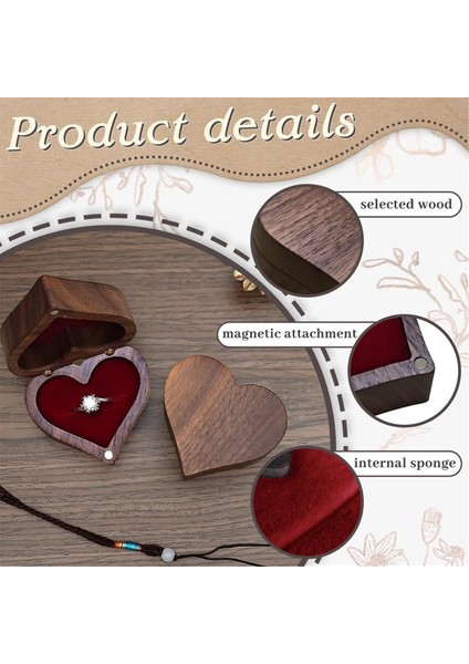 Kalp Şeklinde Yüzük Kutusu Ahşap Yüzük Mücevher Kutusu Romantik Evlilik Yüzüğü Tutucu Nişan Yüzüğü Kutusu Teklif Yıldönümü, D (Yurt Dışından) modelleri