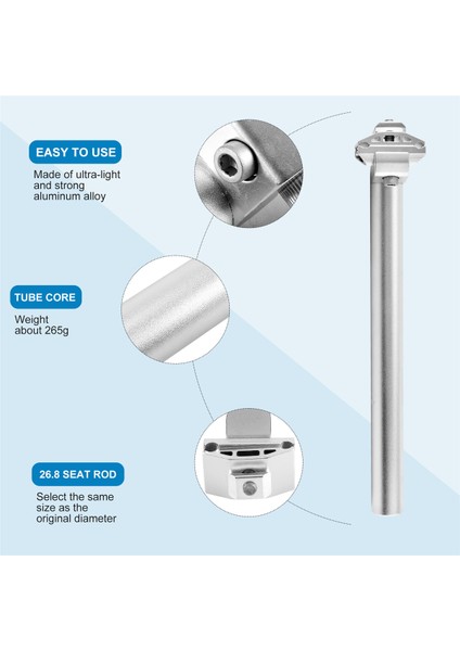 Bisiklet Seatpost 27.2mm Alüminyum Alaşımlı Koltuk Sonrası Mtb Dağ Bisikleti Yol Parça Için Ayar Kelepçesi ile 27.2X300MM, Gümüş (Yurt Dışından) indirimleri