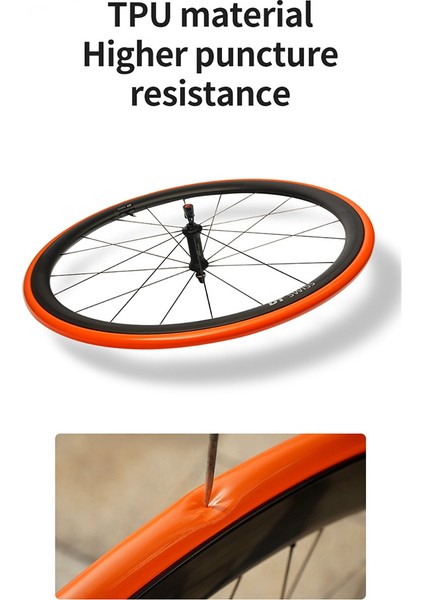 Ultralight Bisiklet Iç Tüp 700X18-32C Yol Bisikleti Tpu Lastik 700C 65MM Uzunluk Fransız Valf Süper Hafif Tüp (Yurt Dışından)