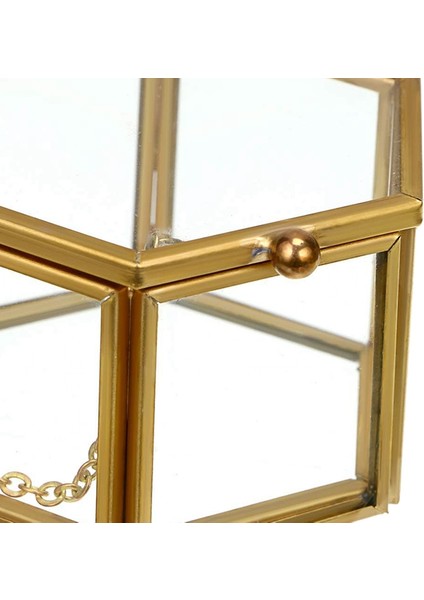 Cam Vintage Mücevher Kutusu Altın Geometrik Takı Ekran Organizatör Kutusu Depolama Için Ev Dekoratif Kutu (Küçük) (Yurt Dışından) fırsatları