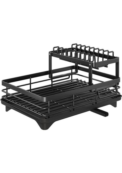 Çatal Bıçak Saklama Rafı, Paslanmaz Çelik Çatal Bıçak Kurutma Rafı, Süzgeçli Ayarlanabilir Mutfak Tabak Saklama Rafı C (Yurt Dışından)