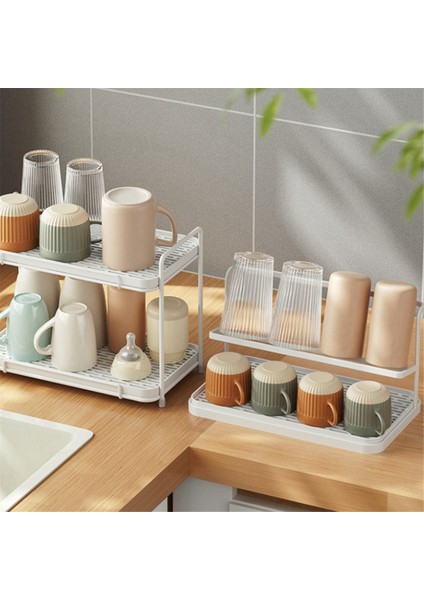 Kahve Fincanı Standı Gıda Sınıfı Metal Dak Rafı Standı Çok Işlevli Depolama Rafı Paslanmaz Kahve Fincanı Tahliye Tutucusu B (Yurt Dışından) fiyatları