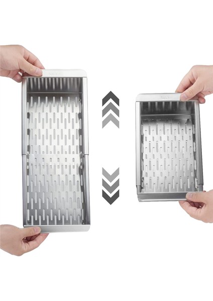 Lavabo Üstü Kevgir Süzgeç Sepeti Paslanmaz Çelik - Sebze ve Meyveleri Yıkayın, Pişmiş Makarnayı Drenaj - Uzatılabilir (Yurt Dışından) fiyatları