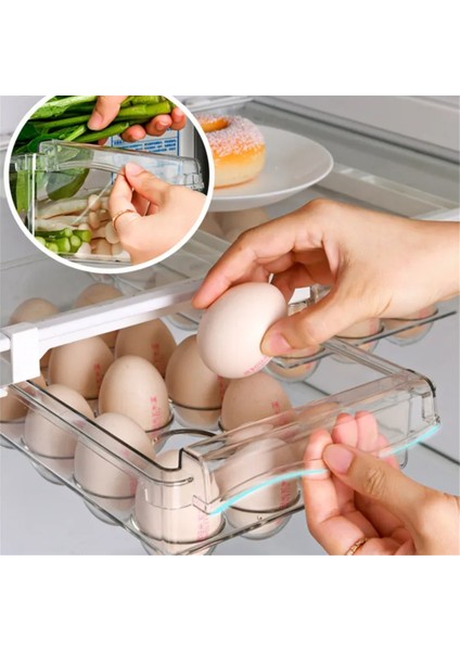 Buzdolabı Düzenleyici Yumurta Buzdolabı Depolama Rafı Raf Altı Buzdolabı Çekmece Kutusu Taze Tutma Mutfak Düzenleyici B (Yurt Dışından) fırsatları