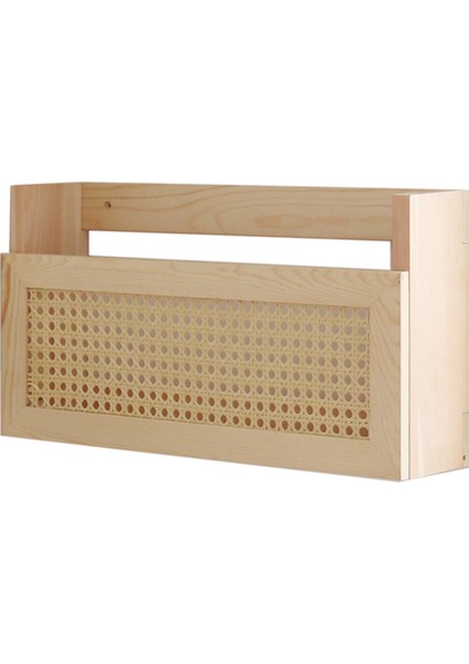 Ahşap Dergi Duvar Rafı Rattan Dosya Tutucu ile Asılı Dosya Rattan Kitaplık Ahşap Posta Organizatör Oturma Ofis Için (Yurt Dışından)