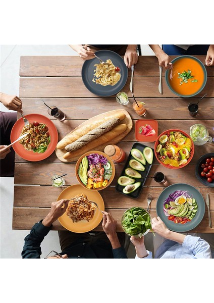 48 Parça 4 Kişilik Kırılmaz Yemek Takımı, Kamp Tabak ve Kase Seti, Piknik Yemek Takımı, Servis Tabakları (Yurt Dışından) indirimleri