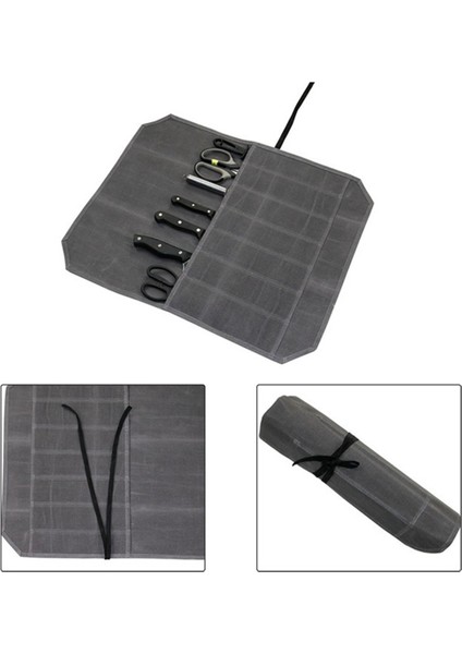 Bıçak Rulo Kasa Bıçak Tutucu Mumlu Kanvas Çatal Bıçak Takımı Koruyucu Ev Mutfak Pişirme Aracı ve Gereçleri Sarma Çanta Rulo Kese (Yurt Dışından) fiyatları