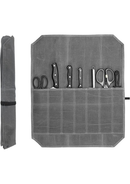 Bıçak Rulo Kasa Bıçak Tutucu Mumlu Kanvas Çatal Bıçak Takımı Koruyucu Ev Mutfak Pişirme Aracı ve Gereçleri Sarma Çanta Rulo Kese (Yurt Dışından) modelleri
