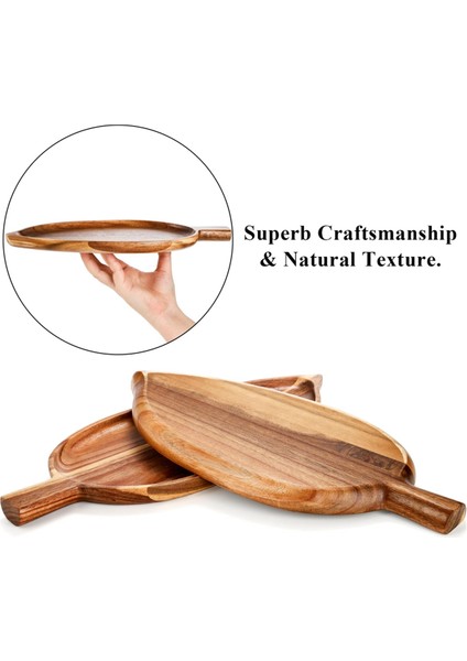 Adet Ahşap Servis Tabağı, 13 Inç x 5.5 Inç Yaprak Şekilli Yemek Servis Tepsileri, Eğlence Için, Küçük Peynir Tabağı Tahtası (Yurt Dışından) fiyatları