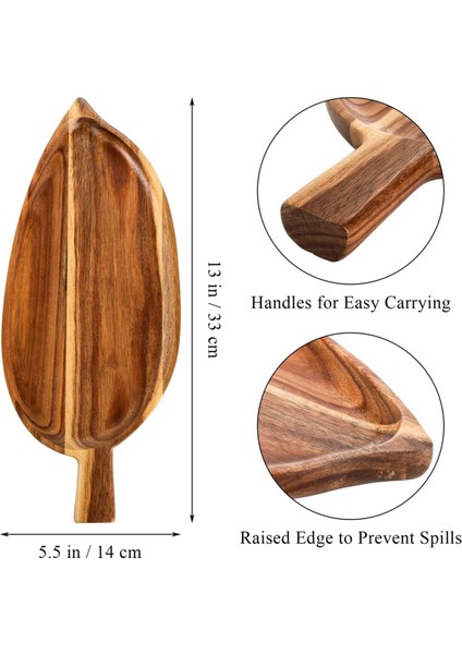 Adet Ahşap Servis Tabağı, 13 Inç x 5.5 Inç Yaprak Şekilli Yemek Servis Tepsileri, Eğlence Için, Küçük Peynir Tabağı Tahtası (Yurt Dışından) modelleri