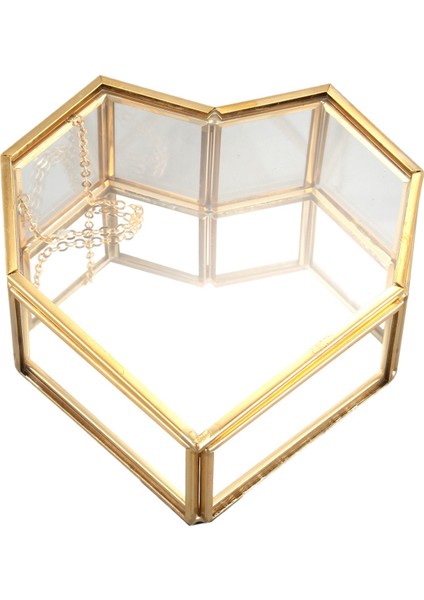 Flip Aşk Kalp Şekilli Geometrik Cam Mücevher Kutusu Cam Yüzük Kutusu Zarif Benzersiz Düğün Takı Kutusu Yüzük Düğün Dekorasyon Için (Yurt Dışından)