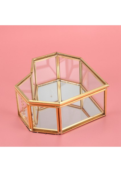 Flip Aşk Kalp Şekilli Geometrik Cam Mücevher Kutusu Cam Yüzük Kutusu Zarif Benzersiz Düğün Takı Kutusu Yüzük Düğün Dekorasyon Için (Yurt Dışından) fırsatları