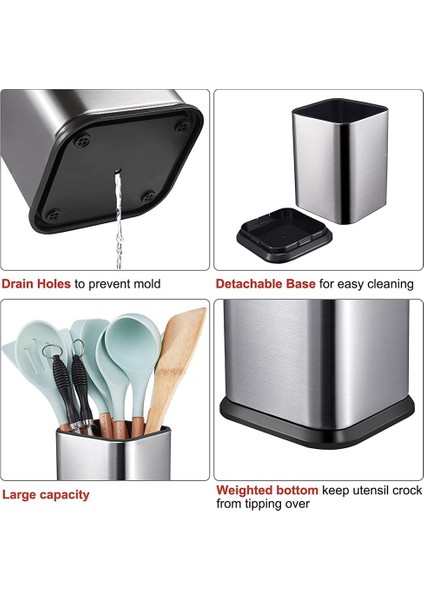 Mutfak Eşyası Tutacağı, Tezgah Üstü Pişirme Gereçleri Tutucusu Kolay Temizlenmesi Için Derin ve Sağlam Organizatör (Yurt Dışından) indirimleri