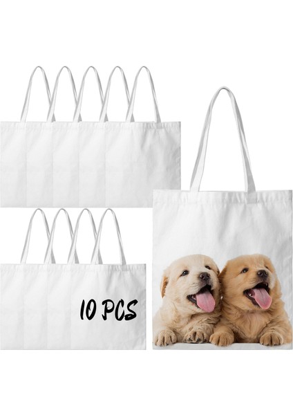 Süblimasyon Tote Çantalar Boşluklar 15 x 13 Inç Polyester Tuval Tote Dıy El Sanatları Için Isı Transfer Çantası Hediye Için (Yurt Dışından)