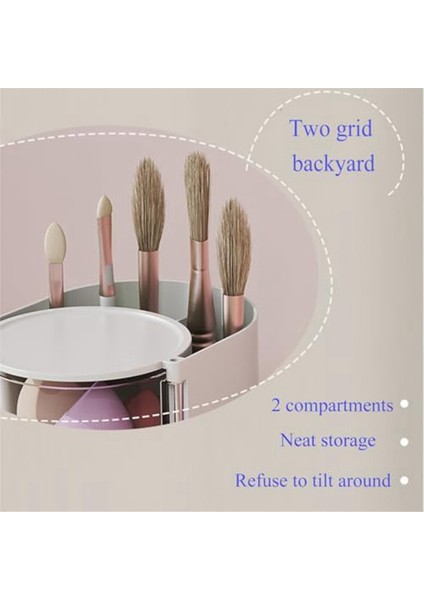 Makyaj Fırçası Tutucu 2 Yuvalı Makyaj Fırçası Düzenleyici, 3 Katlı Döndürülebilir Kozmetik Düzenleyici, Masaüstü Makyaj Kutusu, Pembe (Yurt Dışından) fırsatları