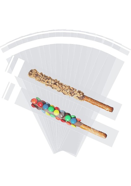 300 Adet Şeffaf Uzun Çanta, Ince Ambalaj Poşeti, Kendini Savunma Şekeri, Bisküvi Gıda Güvenliği Çantası (Yurt Dışından)