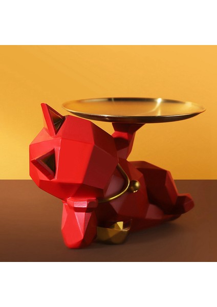 Sevimli Geometri Şişman Kedi Heykeli Tepsi Reçine Modern Ev Dekoru Atıştırmalık Anahtarları Düzenleyici Ev Ofisi Iyi Şanslar Dekorasyonu(B) (Yurt Dışından) fiyatları