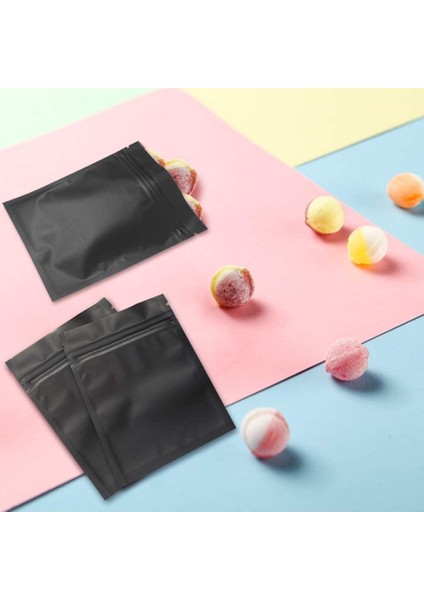 100 Paket Koku Geçirmez Çanta - 3 x 4 Inç Açılıp Kapanabilir Mylar Çanta Folyo Kese Çanta Düz Fermuar Kapatma Çanta Mat Siyah (Yurt Dışından) indirimleri