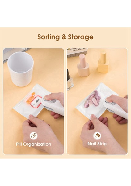 Mini Çanta Kapatıcı, Şarj Edilebilir El Plastik Torba Kapatıcı, Vakum Torbası Kapatma Makinesi Taşınabilir, Beyaz ve Gri (Yurt Dışından) indirimleri