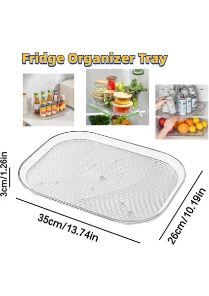 Buzdolabı Için Pikap Organizatör 360 Dönebilen Dikdörtgen Depolama Rafı Mutfak Dolabı Için Temizle Pikap Raf Tepsisi (Yurt Dışından) fiyatları