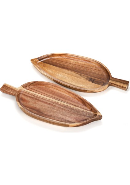 Adet Ahşap Servis Tabağı, 13 Inç x 5.5 Inç Yaprak Şekilli Yemek Servis Tepsileri, Eğlence Için, Küçük Peynir Tabağı Tahtası (Yurt Dışından) fırsatları