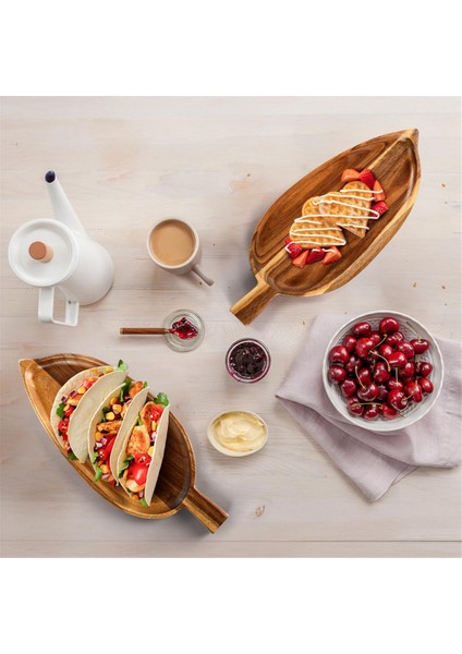 Adet Ahşap Servis Tabağı, 13 Inç x 5.5 Inç Yaprak Şekilli Yemek Servis Tepsileri, Eğlence Için, Küçük Peynir Tabağı Tahtası (Yurt Dışından) indirimleri