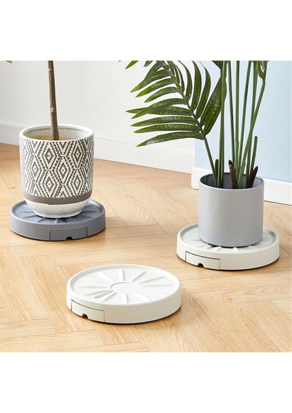 Gizli Tekerlekli Bitki Standı: Drenaj Tepsili 13 Inç Bitki Standı, Saksılar Için 360° Dönen Tekerlekler, Bitki Standları Beyaz (Yurt Dışından) indirimleri