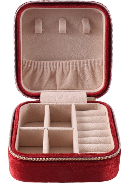 Peluş Kadife Seyahat Mücevher Kutusu Organizatör Takı Seyahat Organizatör Küçük Mücevher Kutusu Kadınlar Için Küpe Durumda C (Yurt Dışından)