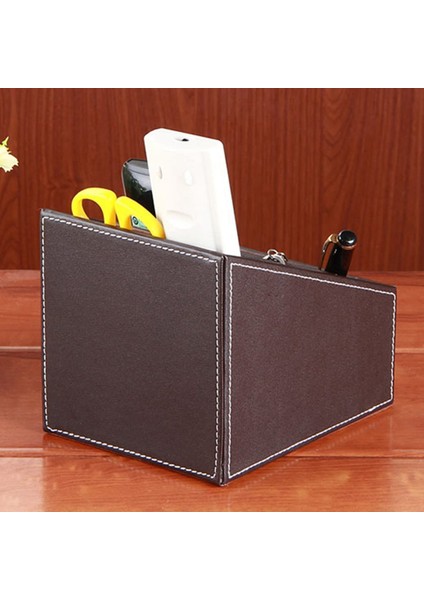 3 Bölmeli Şık Pu Deri Tv Uzaktan Kumanda Braketi, Depolama Rafı, Saklama Kutusu (Kahverengi) (Yurt Dışından) modelleri