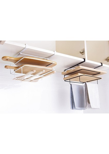 Kesme Tahtası Depolama Rafı Mutfak Dolabı Askılı Raf Dolap Rafı Havlu Askısı Yerden Tasarruf Sağlayan Ev Siyah (Yurt Dışından) fırsatları