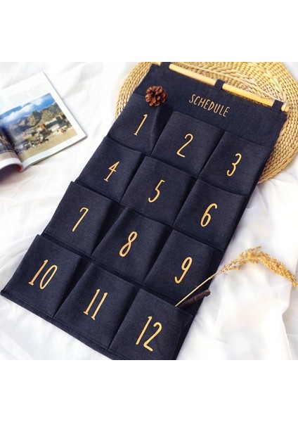 Yeni Duvara Asılan Saklama Çantası 12 Cepli Duvara Monte Asılı Düzenleyici Banyo Duvar Kesesi Kozmetik Oyuncaklar Çeşitli Eşyalar Düzenleyici Mavi (Yurt Dışından) fiyatları