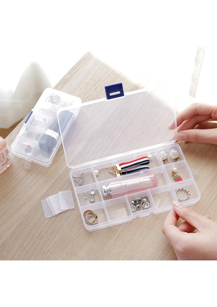 6 Adet Şeffaf Bölmeli Plastik Düzenleyici Kap Kutusu, Ayarlanabilir El Sanatları Aksesuarları ile Küçük Istiflenebilir Saklama Kutusu (Yurt Dışından) indirimleri