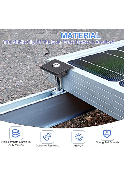 Paket Merkezi Kelepçe 30MM Siyah T-Şekilli Merkezi Kelepçe Fotovoltaik Ayarlanabilir Güneş Paneli Güneş Paneli Için Merkezi Kelepçe (Yurt Dışından) fiyatları