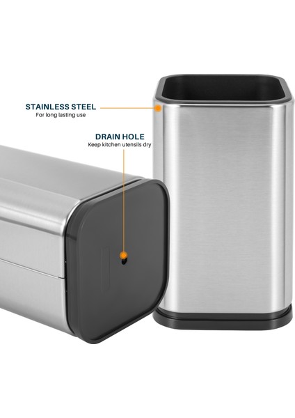 Paslanmaz Çelik Mutfak Eşyası Tutucu, Mutfak Çatal Bıçak Saklama, Gereçler Organizatör, Modern Dikdörtgen Tasarım, 17X10CM (Yurt Dışından) indirimleri