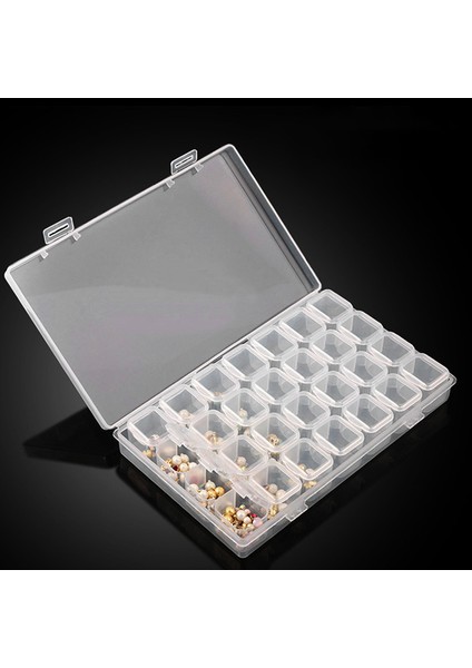 17X10.8CM Dikdörtgen 28 Yuvalı Mücevher Plastik Saklama Kutusu Yapay Elmas Boncuklar Hap Küpe Saklama Kutusu Kasa Konteyner (Yurt Dışından) fiyatları