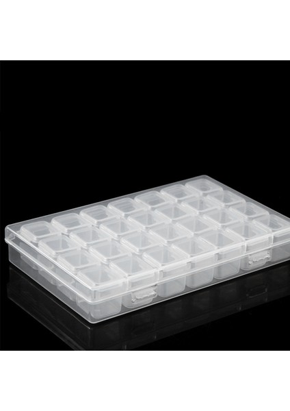 17X10.8CM Dikdörtgen 28 Yuvalı Mücevher Plastik Saklama Kutusu Yapay Elmas Boncuklar Hap Küpe Saklama Kutusu Kasa Konteyner (Yurt Dışından) modelleri