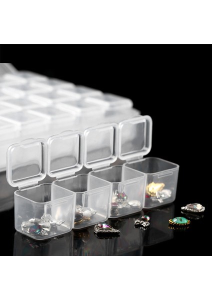 17X10.8CM Dikdörtgen 28 Yuvalı Mücevher Plastik Saklama Kutusu Yapay Elmas Boncuklar Hap Küpe Saklama Kutusu Kasa Konteyner (Yurt Dışından) fırsatları